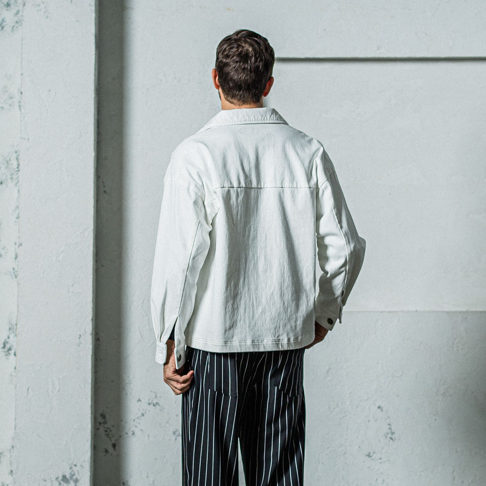 DENIM JERSEY OVER CPO / RC35-JK-002 / デニムジャージCPOジャケット / ホワイト