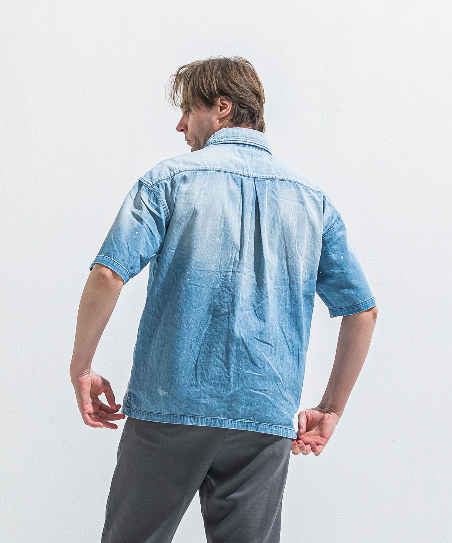 HALF DENIM SHIRTS / RC40-SH-002 / デニム半袖シャツ / ライトインディゴ (6月上旬入荷予定)