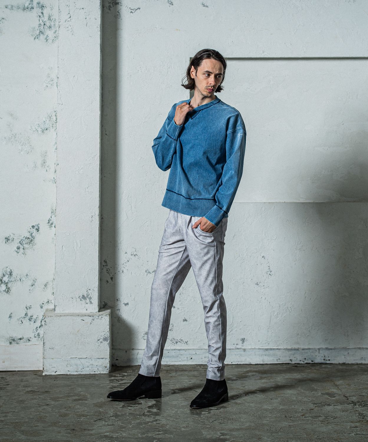 CHRIS EASY TUCK PANTS / RC35-ST-016T / イージータックパンツ / ペイズリーグレー