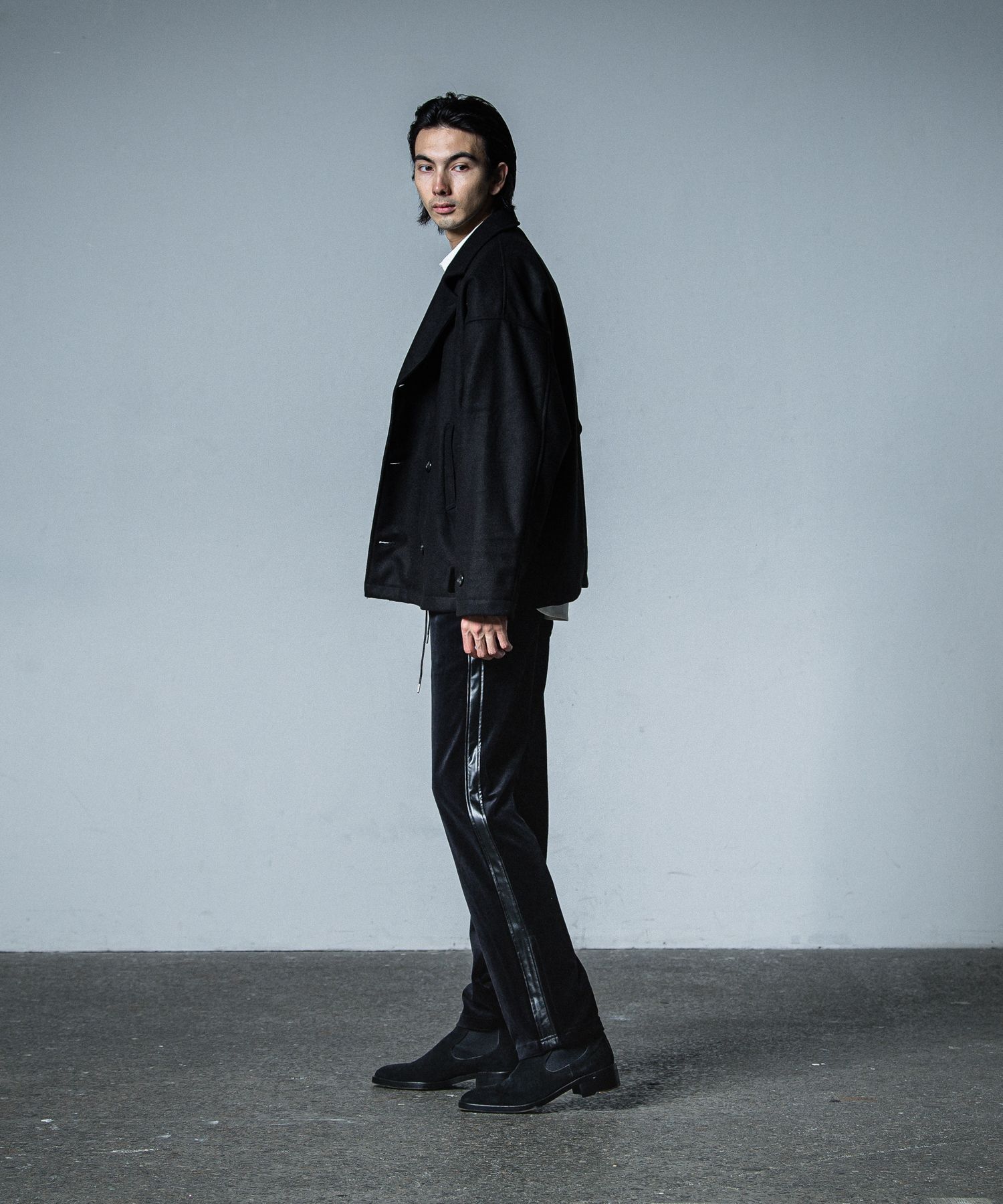 VELOUR SEMI WIDE PT / RC33-ST-008VW / ベロアラインワイドパンツ / ブラック