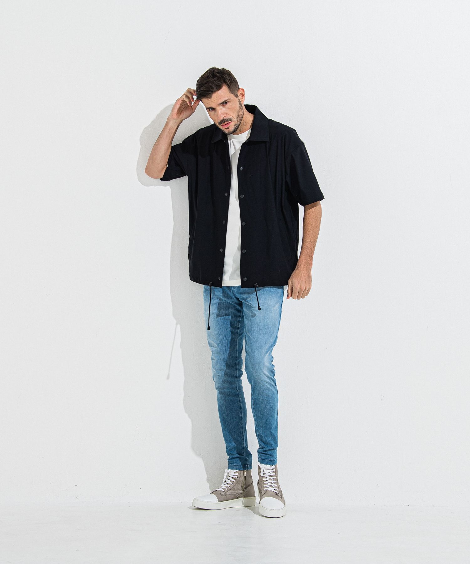 DENIM JERSEY CHRIS EASY TUCK PT / RC36-ST-016TD / ライトオンスデニムジャージイージータックパンツ / ライトインディゴ