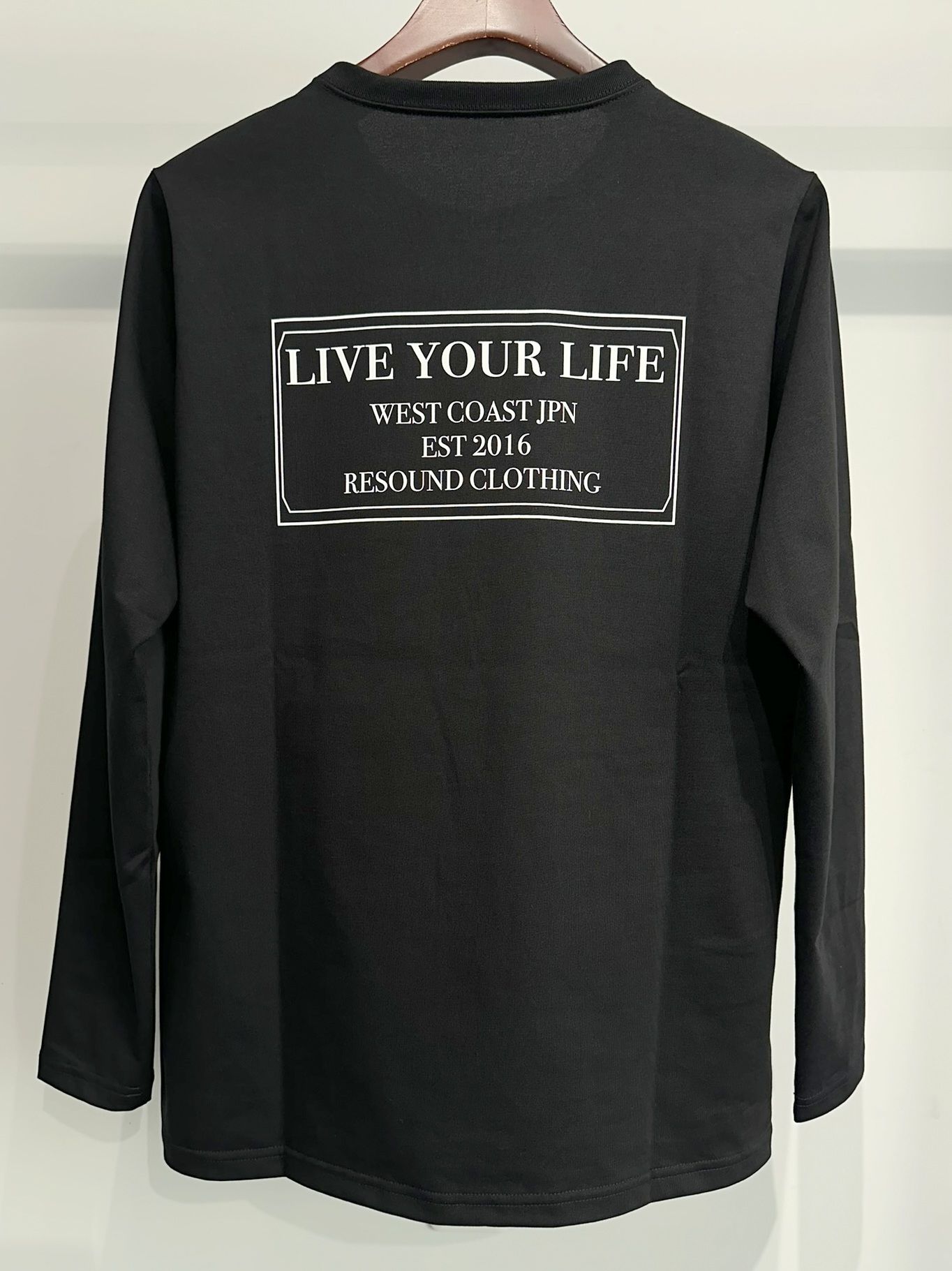 CREW LONG SLEEVE TEE / RC33-T-002 / バックプリント長袖Tシャツ / ブラック