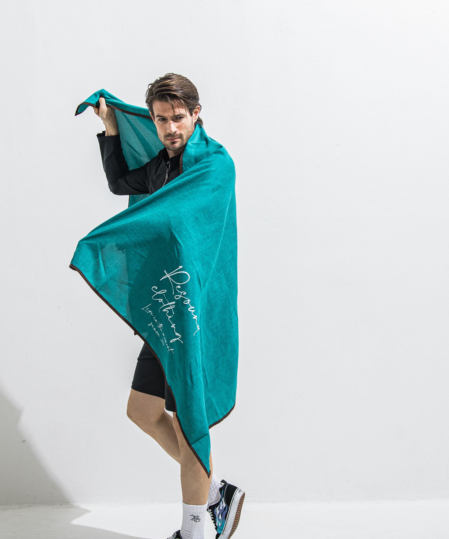 「Lagu×RESOUND」 BLANKET & ECOBAG / RL-BLBAG-1 / ブランケット&ショルダーエコバッグ / ターコイズ