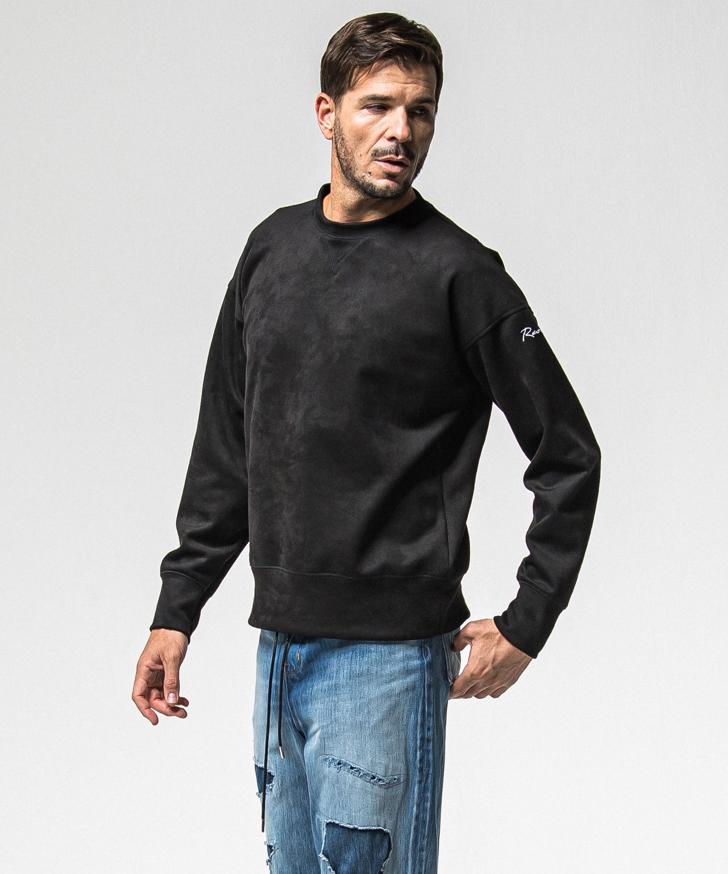 SUEDE DROP TRAINER / RC38-C-005 / スエードトレーナー / ブラック (1月上旬入荷予定)
