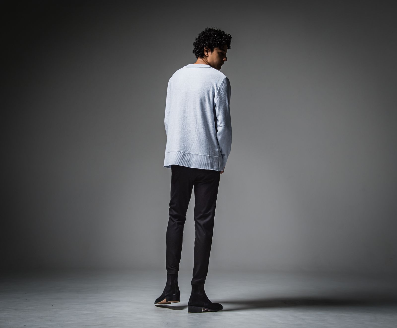 OUT SEAM SWEATER / RC30-K-001 / アウトシームニット / サックス