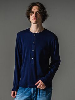 RIB HENRY LONGSLEEVE / RC41-T-005 / リブヘンリーネック長袖Tシャツ / ネイビー (7月中旬入荷予定)