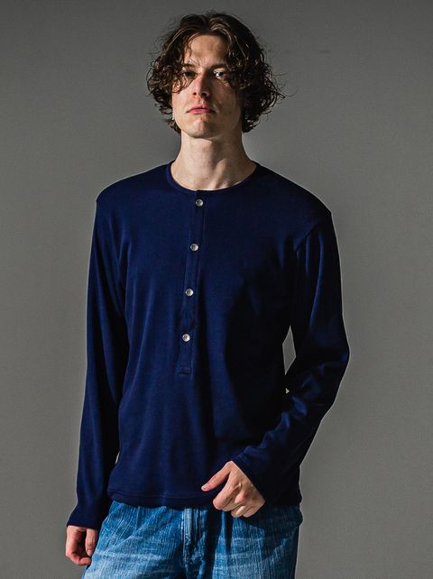 RIB HENRY LONGSLEEVE / RC41-T-005 / リブヘンリーネック長袖Tシャツ / ネイビー (7月中旬入荷予定)