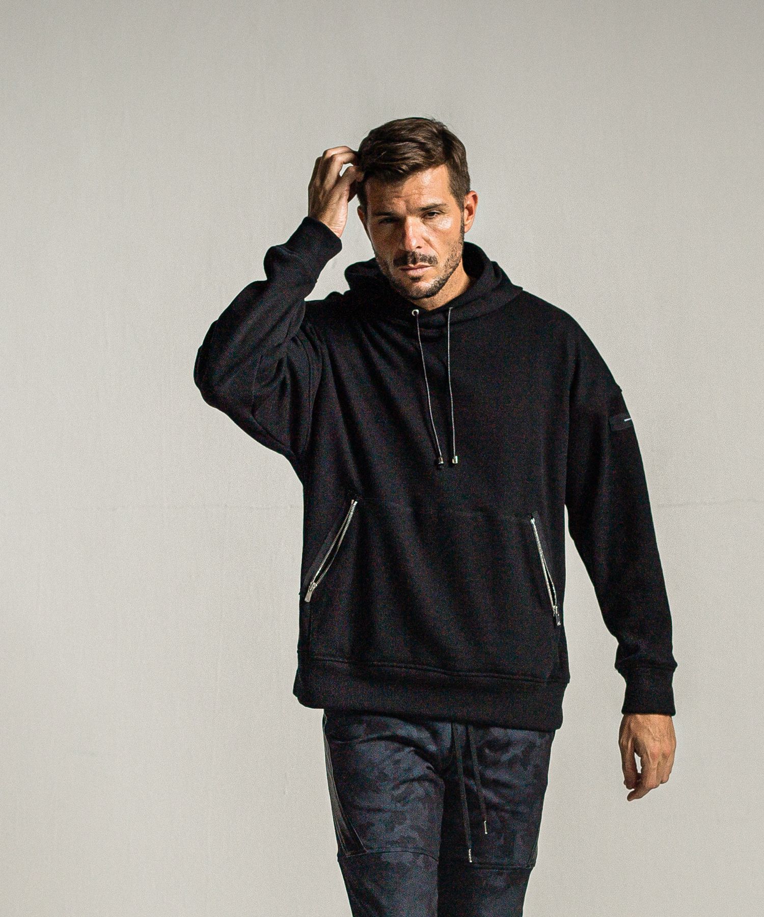 SHAGGY FLEECE THERMAL PULLOVER HOODIE / RC34-C-003 / 裏起毛サーマルパーカー / ブラック