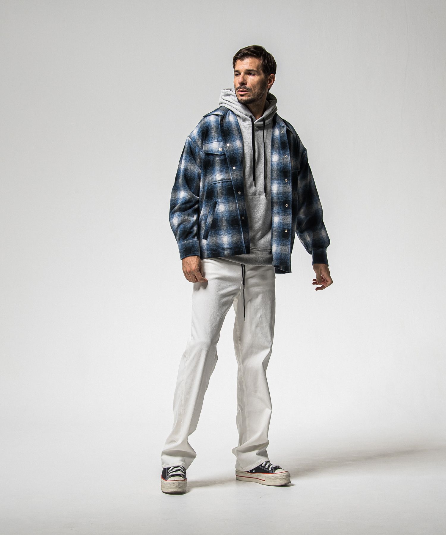 FLANNEL CHECK JK / RC38-JK-007 / フランネルチェックCPOジャケット / ブルー (10月中旬入荷予定)