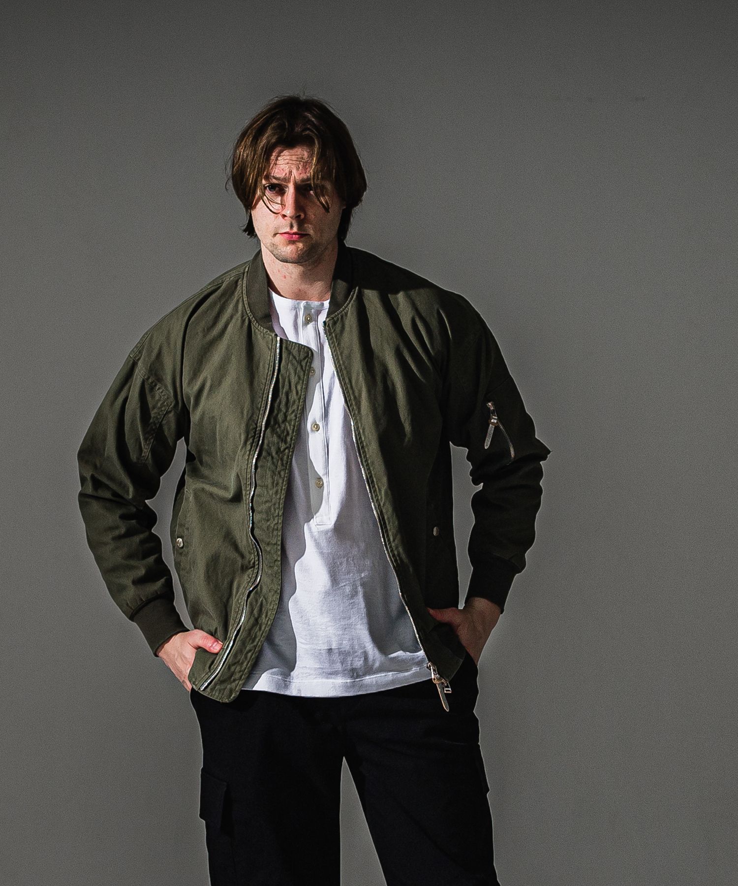 DAVID JACKET / RC41-JK-003 / ミリタリーライトMA-1 / ヴィンテージカーキ (8月下旬入荷予定)