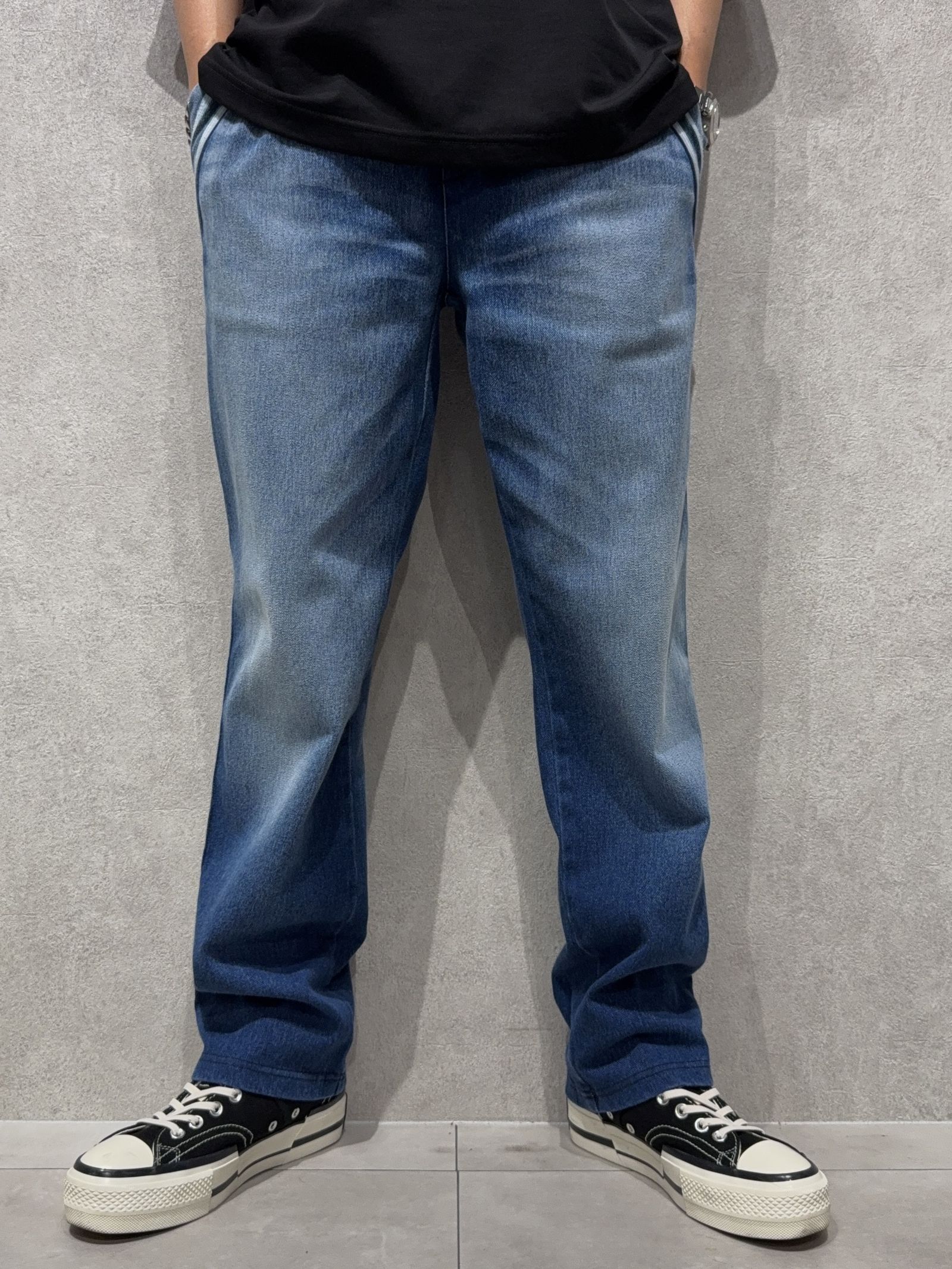 EDGE DENIM SEMI WIDE PT / RC40-ST-014WTD / デニムジャージセミワイドラインパンツ / ダークインディゴ