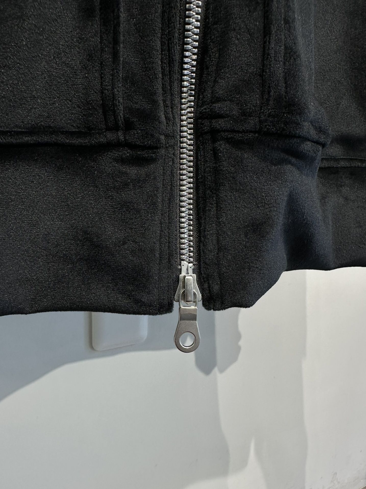 VELOURS FLEECE ZIP LOOSE HOODIE / RC34-C-009 / ベロアフリースジップパーカー / ブラック