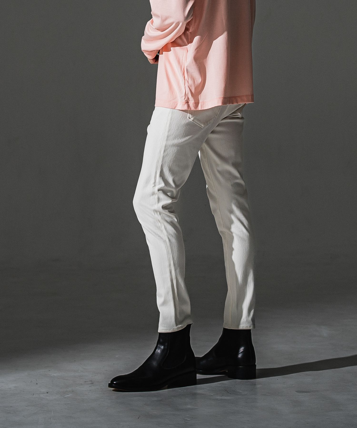 MICK DENIM JERSEY / BASIC-ST-020 / デニムジャージテーパードパンツ / ホワイト (9月上旬入荷予定)