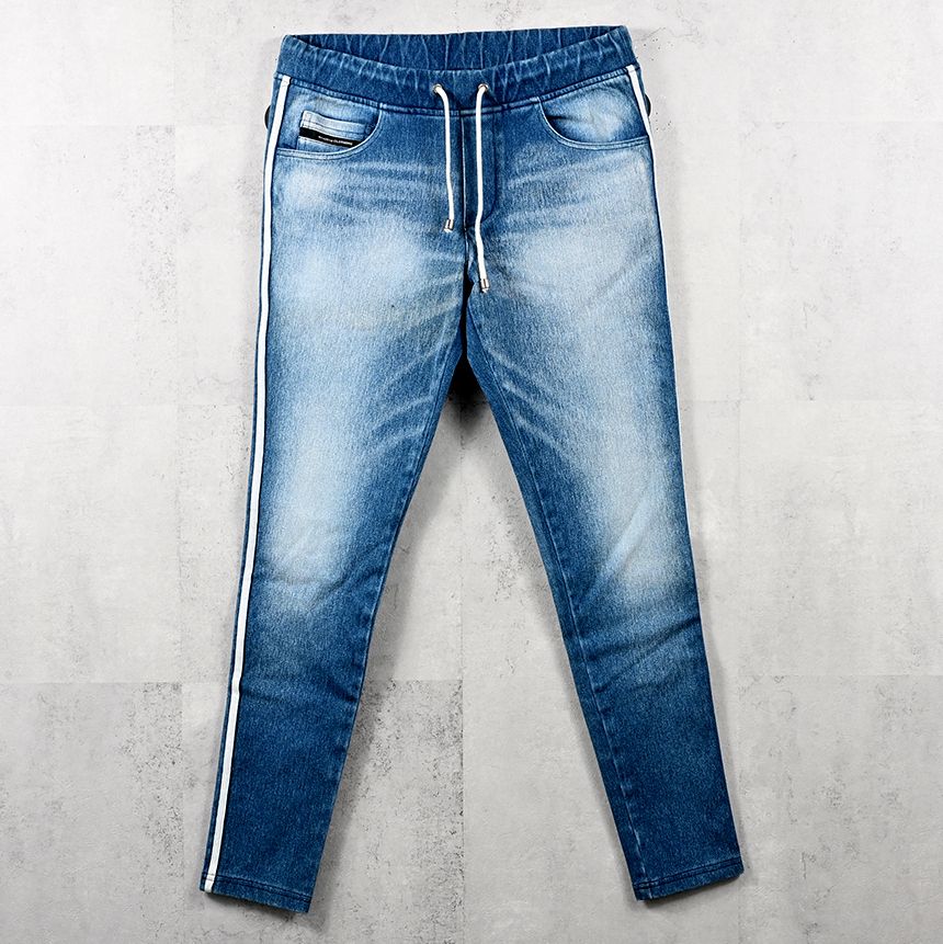 EX DENIM JERSEY BLIND LINE PT / RC41-ST-008D / デニムジャージラインパンツ / ライトインディゴ (9月上旬入荷予定)