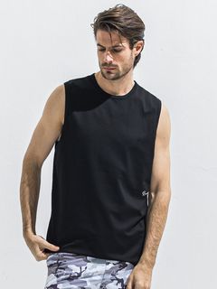 OVER NO SLEEVE / RC40-T-010 / サイドロゴメッシュノースリーブ / ブラック (6月上旬入荷予定)