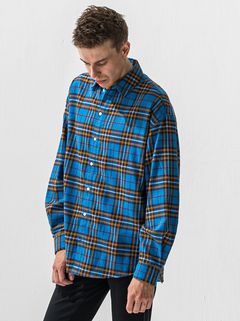 FLANNEL JACK SHIRTS / RC42-SH-001 / オーバーサイズフランネルチェックシャツ / ブルー (1月上旬入荷予定)