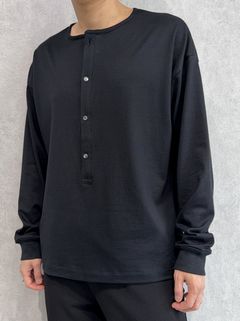 OVER HENRY LONGSLEEVE / RC41-T-004 / オーバーサイズヘンリーネック長袖Tシャツ / ブラック