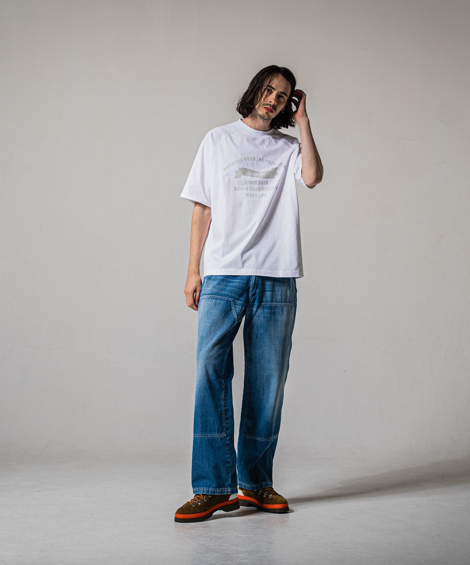 DOUBLE KNEE PT / RC39-ST-041 / ダブルニーワイドデニムパンツ / ライトインディゴ (2月中旬入荷予定)