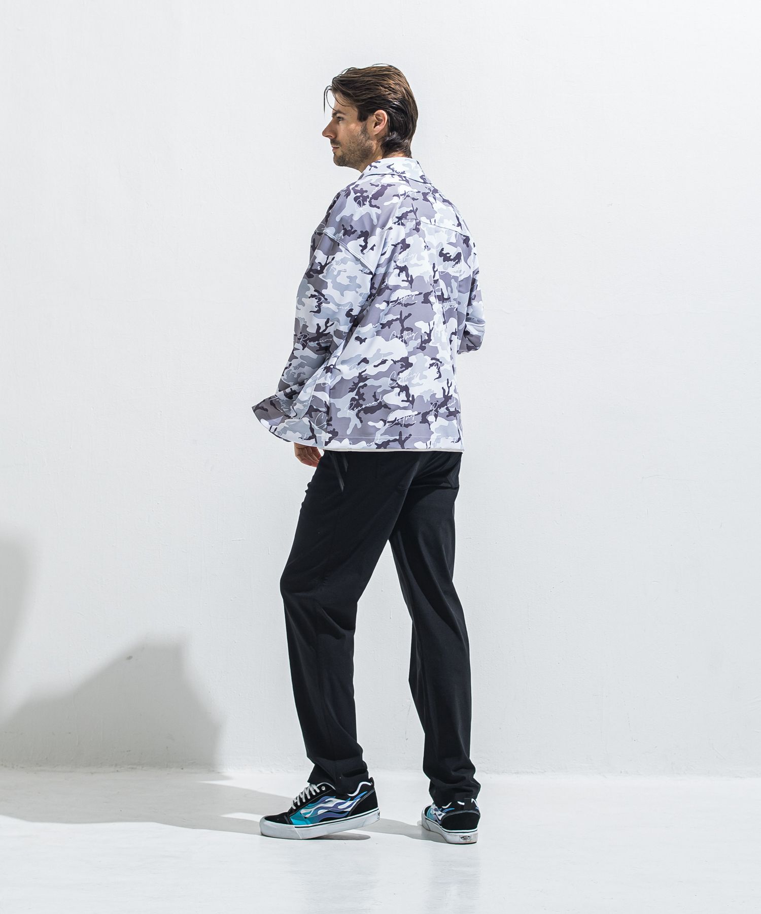 EDGE NYLON SEMI WIDE PT / RC40-ST-014WT / エッジナイロンセミワイドラインパンツ / ブラック×ブラック (4月下旬入荷予定)