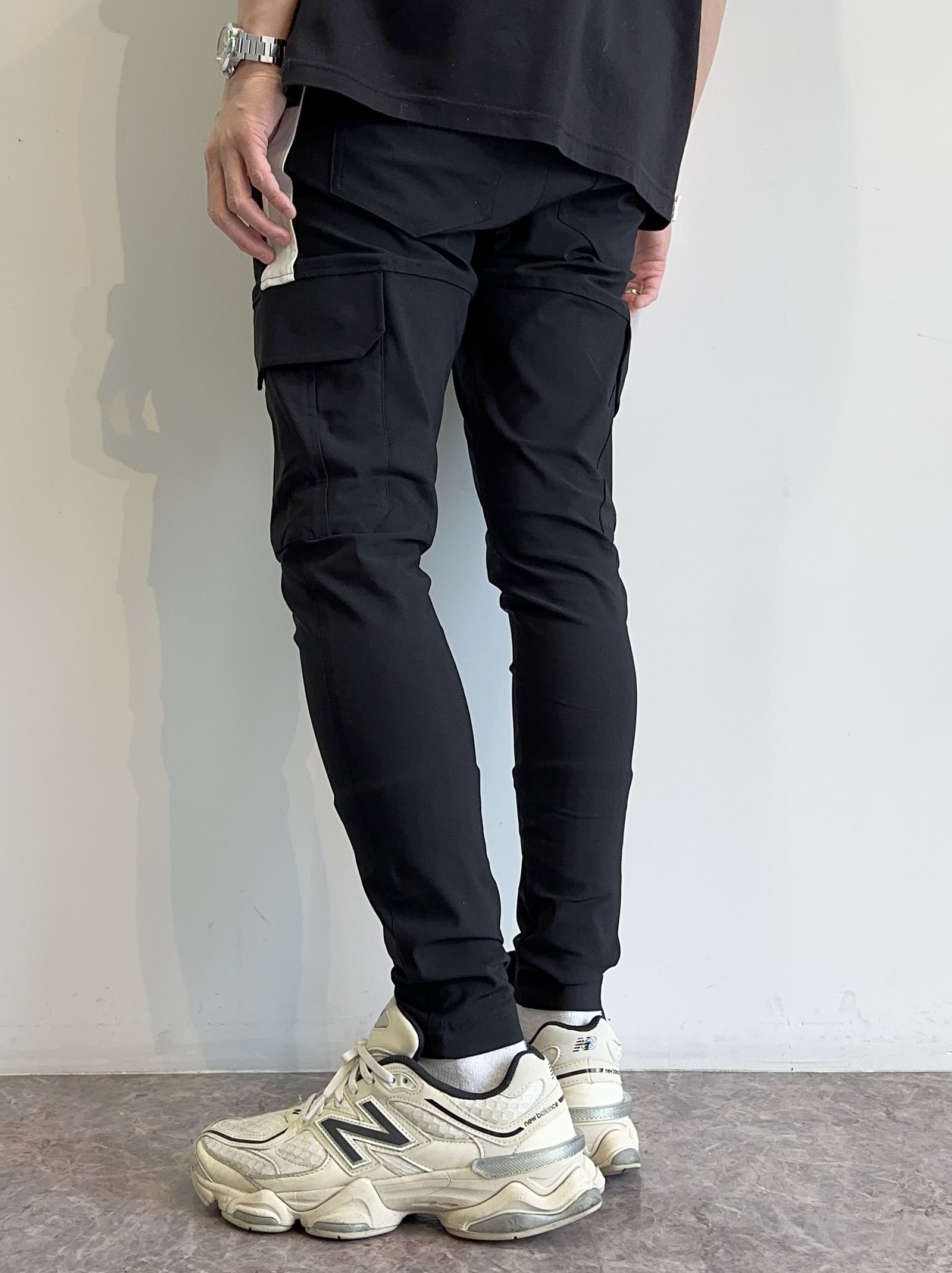 DARRELL CARGO PT / BASIC-ST-010 / ナイロン ラインカーゴパンツ / ブラック (2月下旬入荷予定)