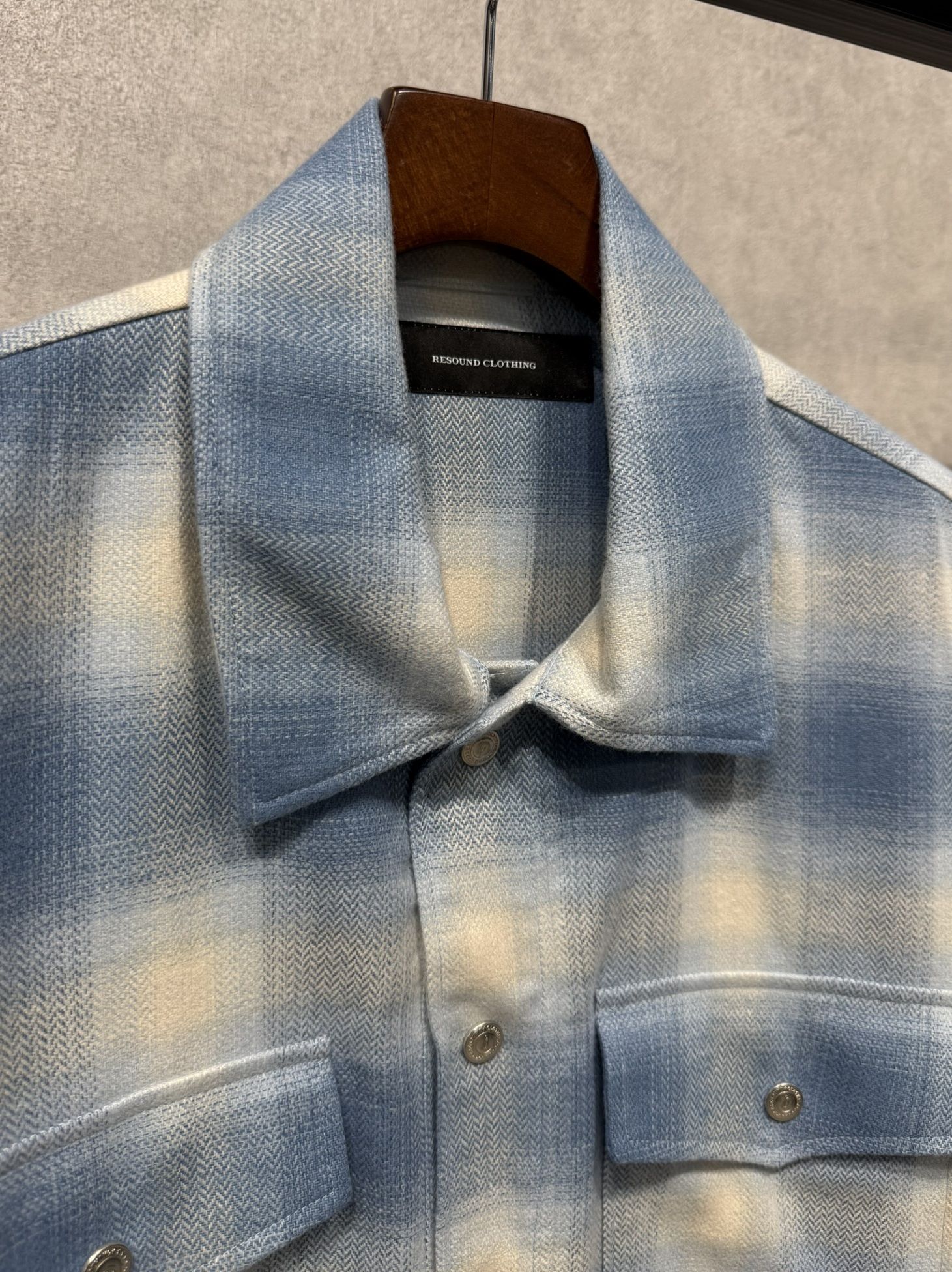 FLANNEL CHECK JK / RC41-JK-006 / フランネルチェックCPOジャケット / サックスブルー