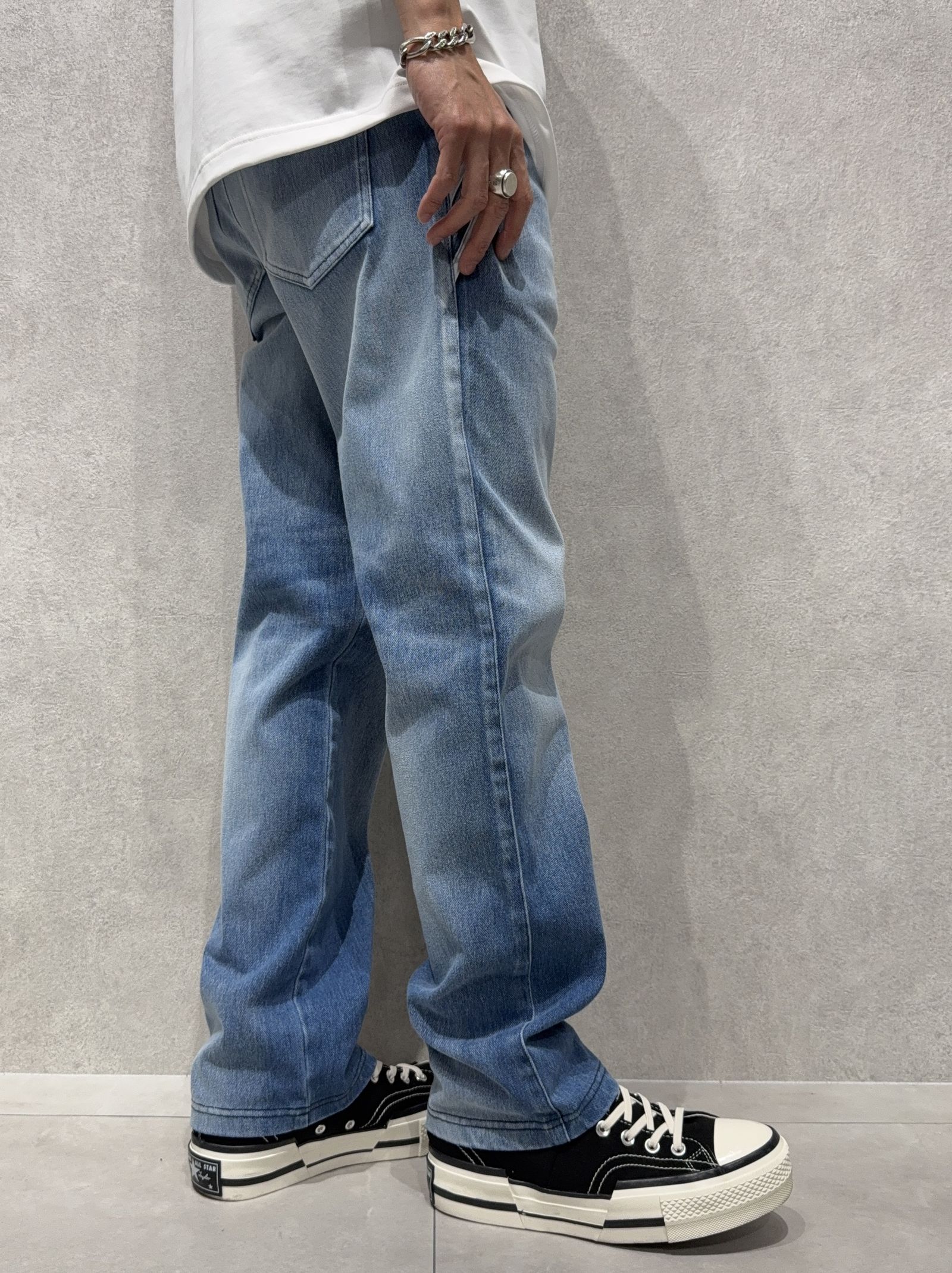 EDGE DENIM SEMI WIDE PT / RC40-ST-014WTD / デニムジャージセミワイドラインパンツ / ライトインディゴ