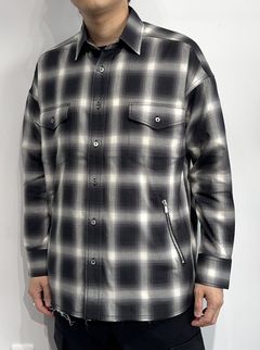 OVER GOWN CHECK SHIRTS / RC33-SH-003 / オーバーガウンチェックシャツ / ブラック