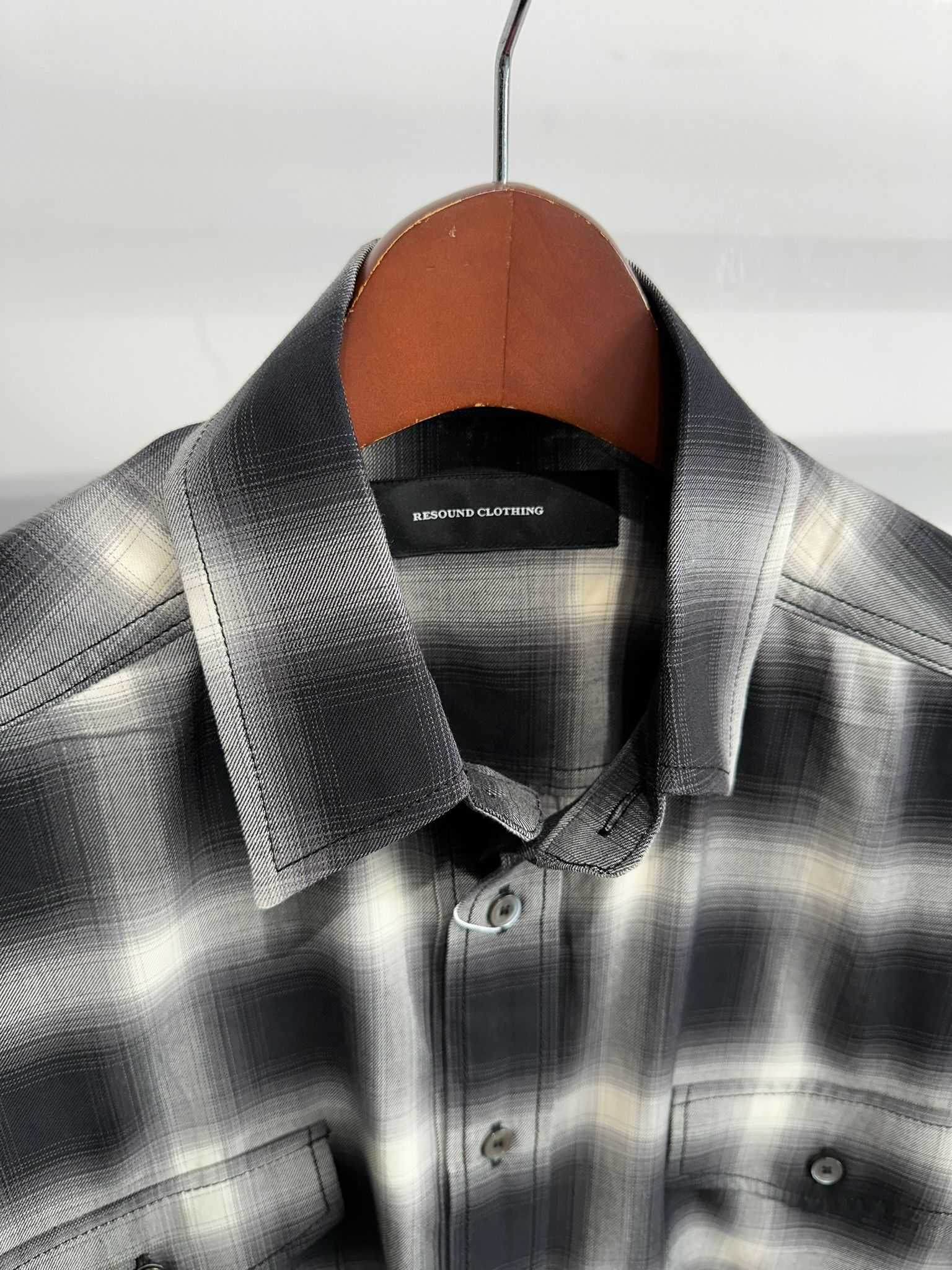 OVER GOWN CHECK SHIRTS / RC33-SH-003 / オーバーガウンチェックシャツ / ブラック