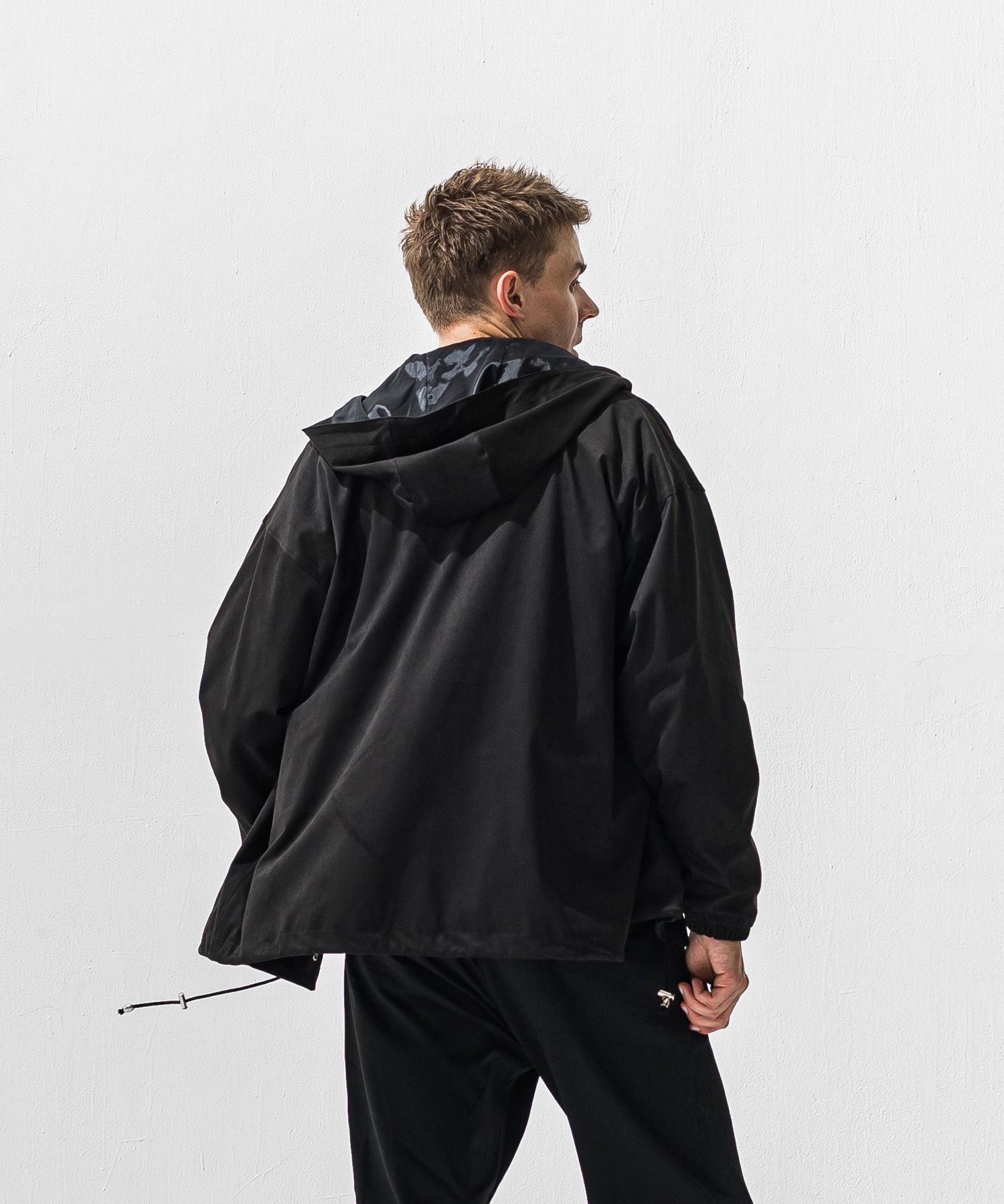 SUEDE COACH HOODIE / RC42-JK-003 / スエードコーチパーカー / ブラック (12月中旬入荷予定)
