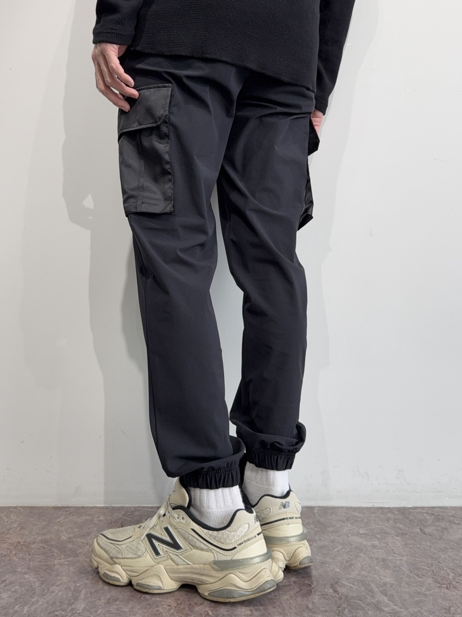 NY PT CARGO PANTS / RC35-ST-035 / ナイロン裾ゴムイージーカーゴパンツ / ブラック