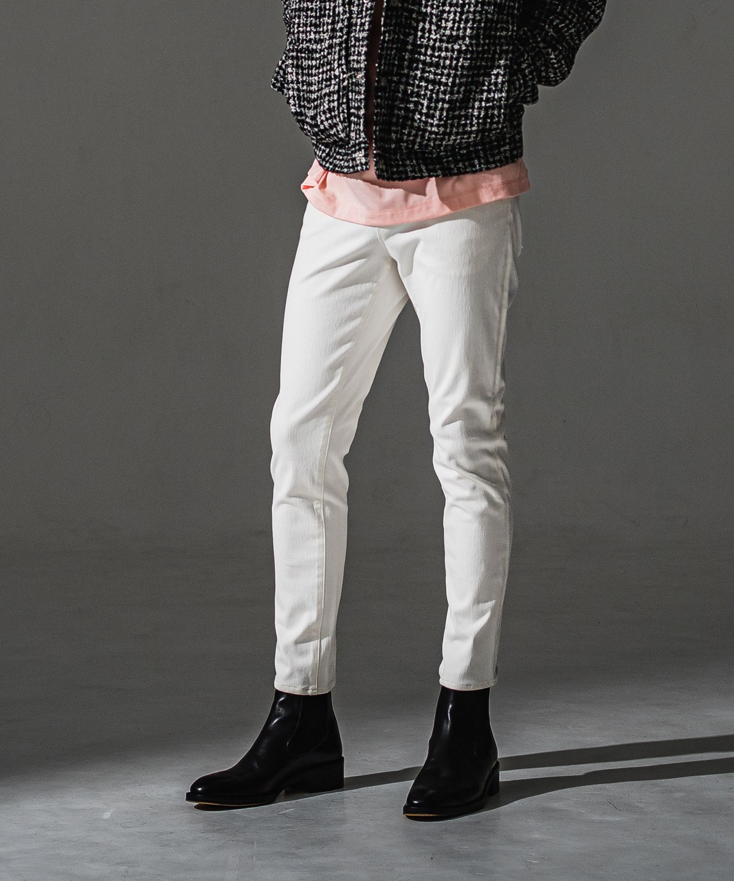 MICK DENIM JERSEY / BASIC-ST-020 / デニムジャージテーパードパンツ / ホワイト (9月上旬入荷予定)