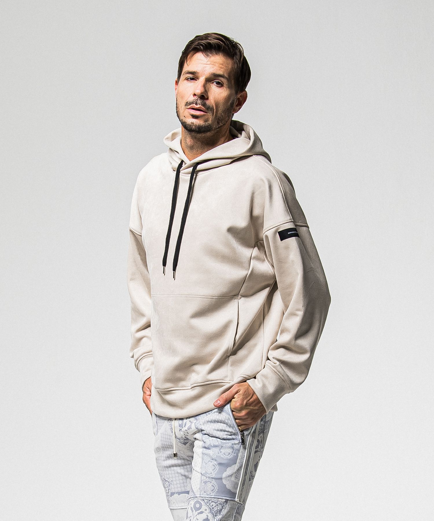 SUEDE LOOSE HOODIE / RC38-C-006 / スエードパーカー / グレージュ (1月上旬入荷予定)