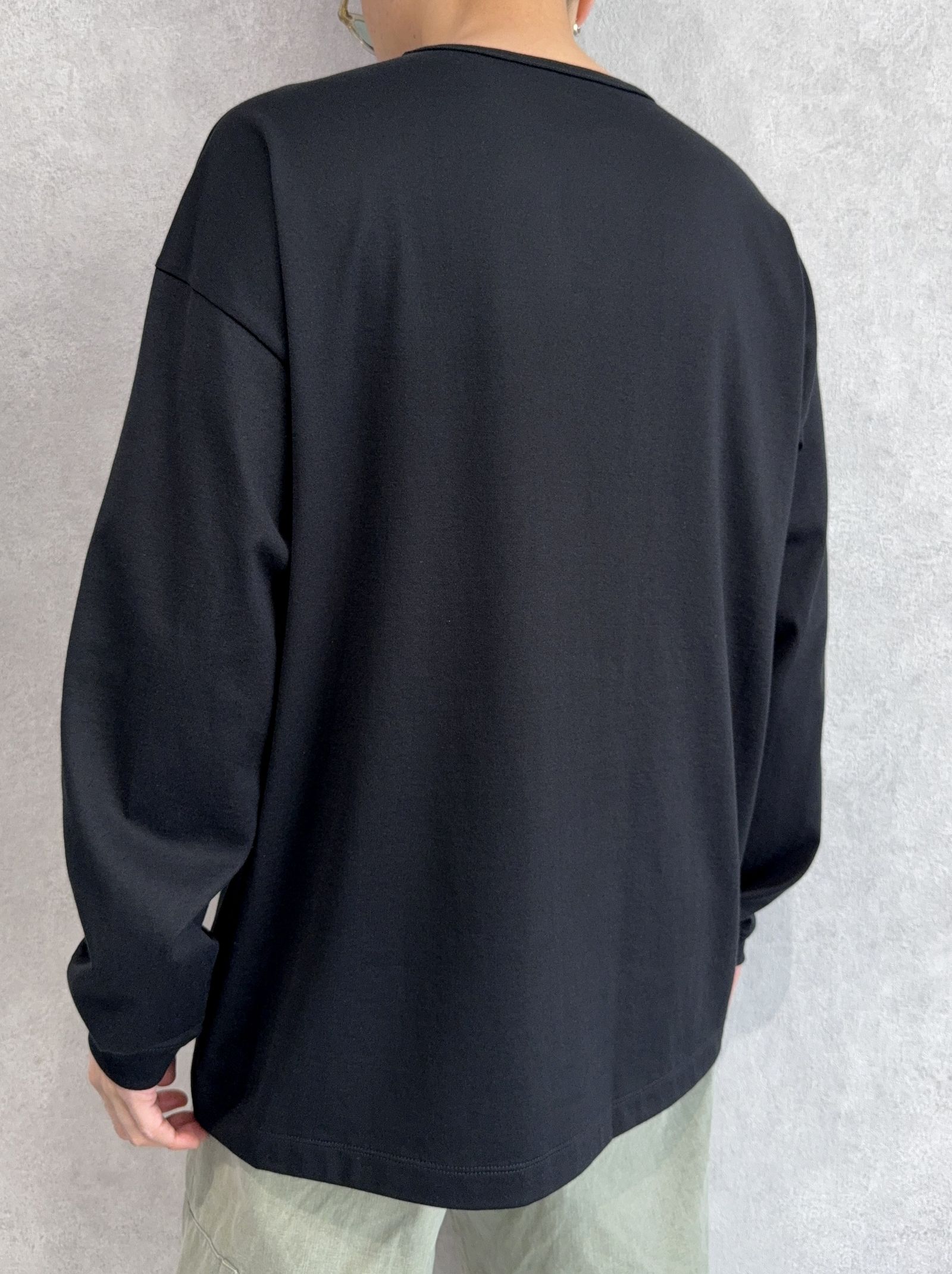 RC OVER LONGSLEEVE TEE / RC41-T-001 / オーバーサイズ長袖RCロゴワッペンTシャツ / ブラック×ブラック
