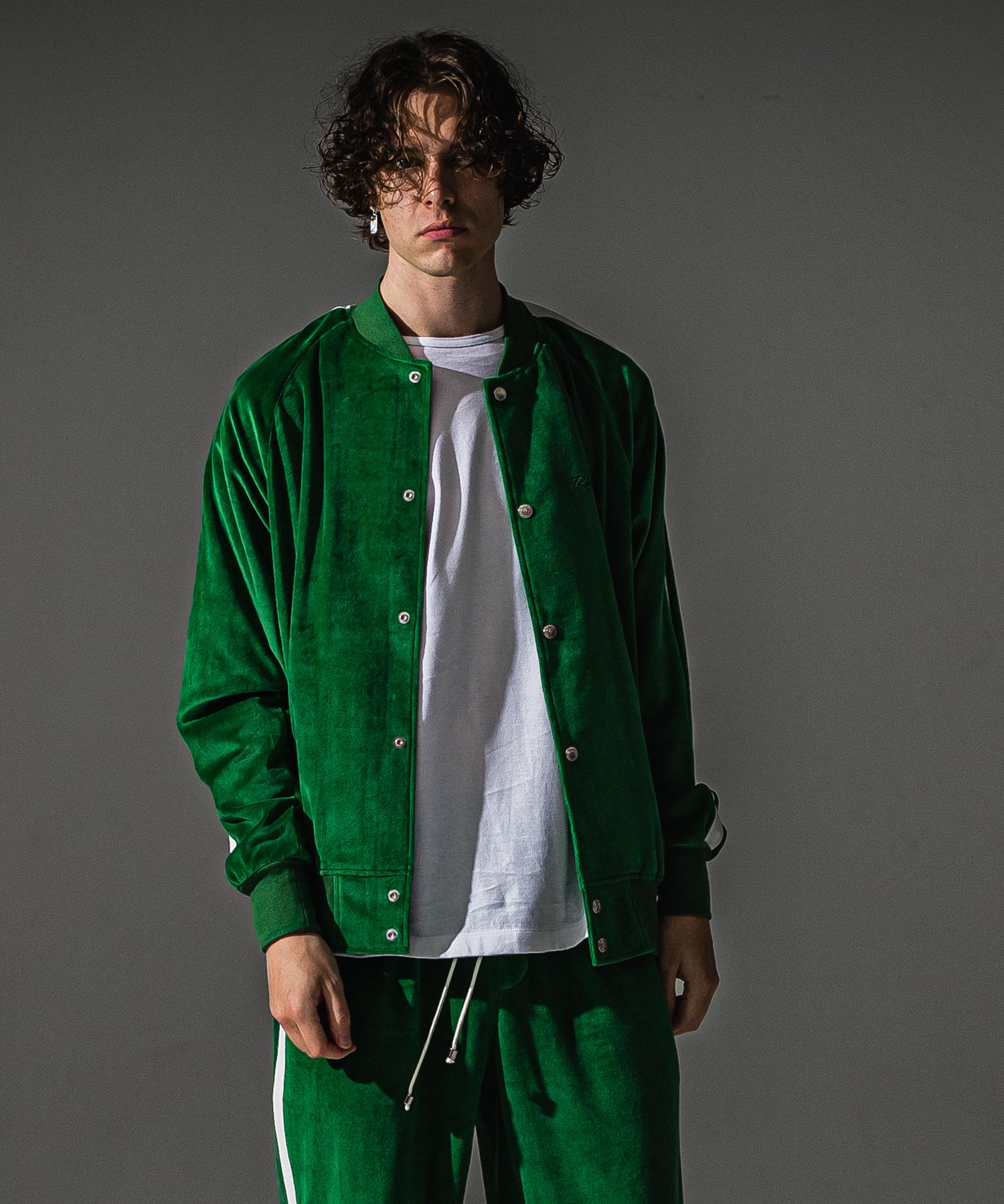 VELOURS VARSITY / RC41-C-005 / ベロアトラックスタジャン / グリーン (9月中旬入荷予定)