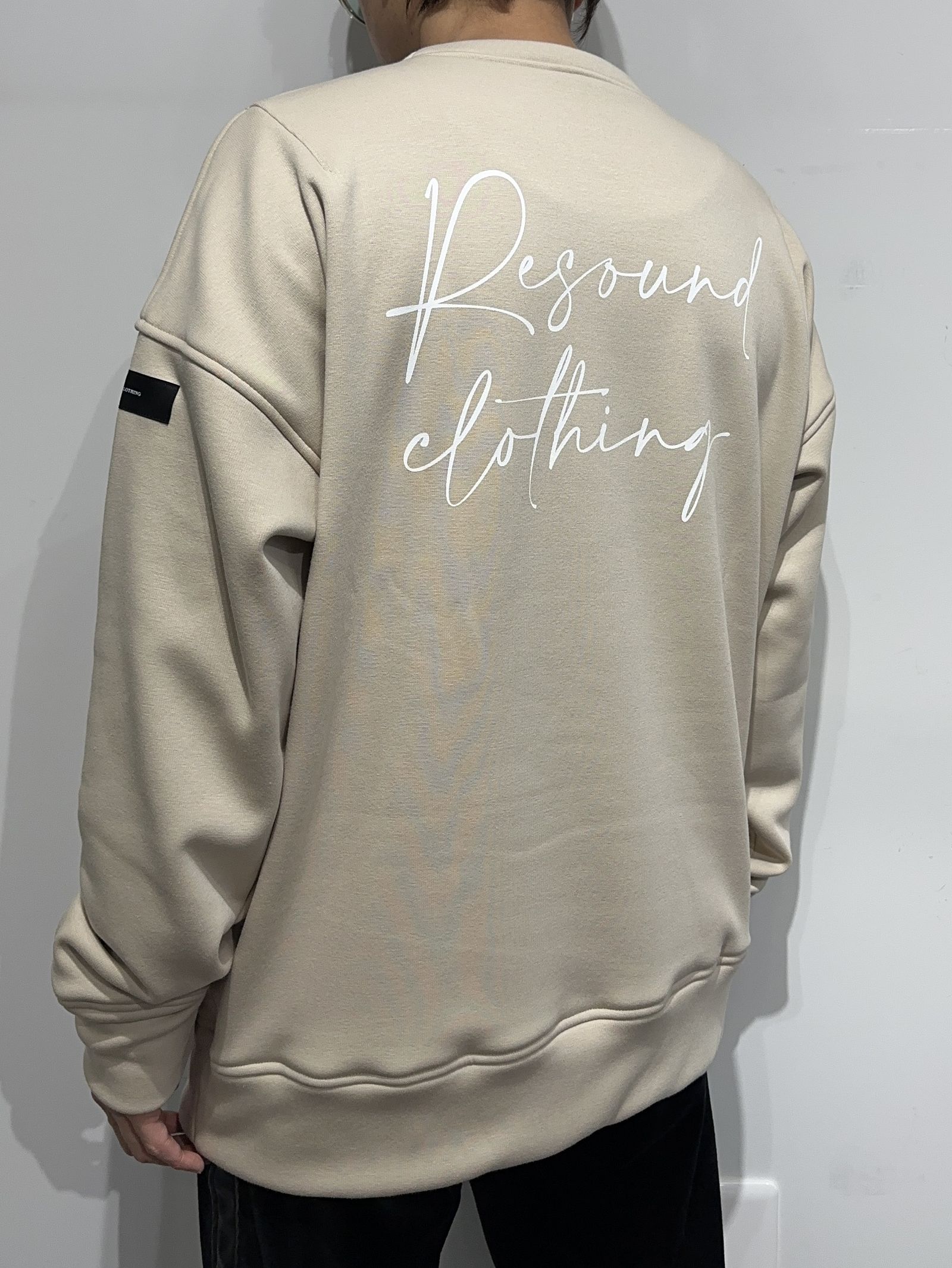 ID VELOURS FLEECE DROP TRAINER / RC34-C-004 / 裏起毛バックロゴトレーナー / ベージュ