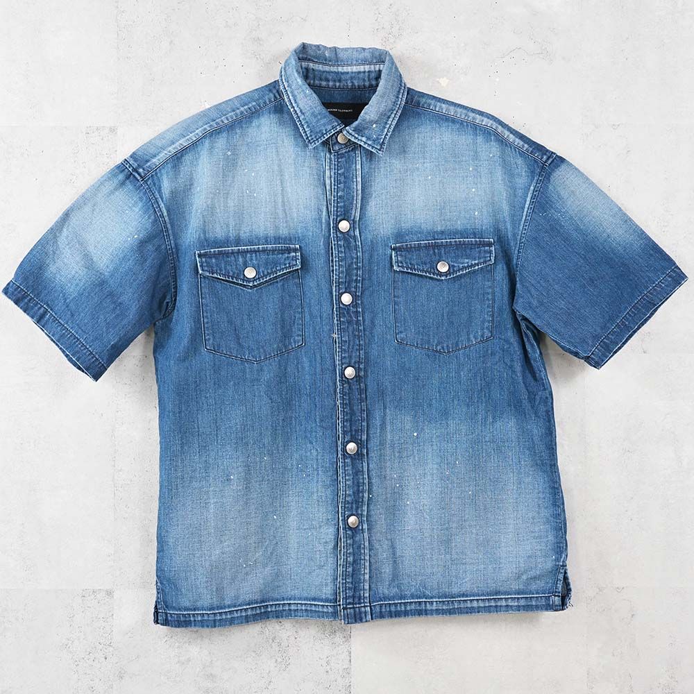 HALF DENIM SHIRTS / RC40-SH-002 / デニム半袖シャツ / ダークインディゴ (6月上旬入荷予定)