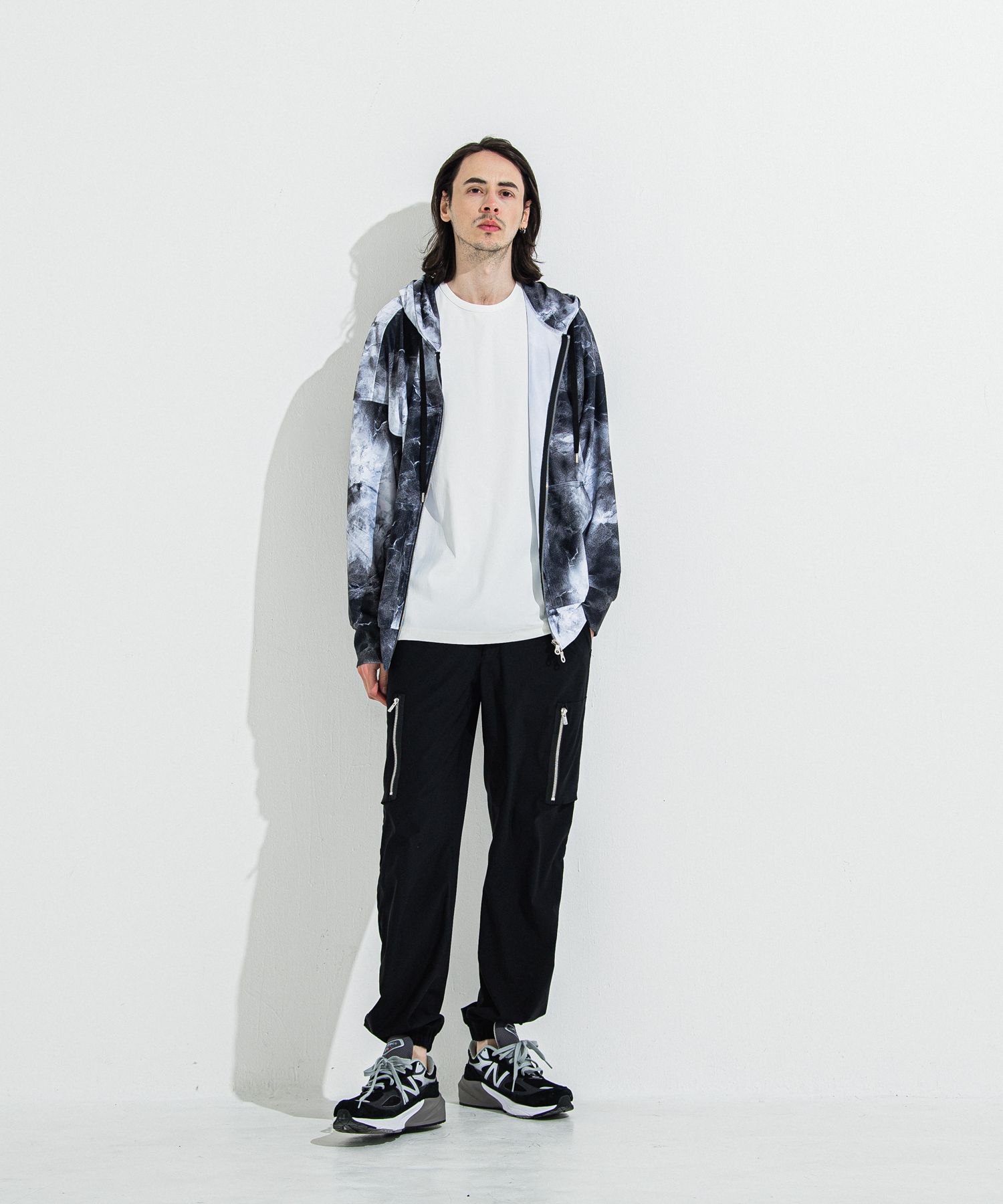 RUSH OVER ZIPUP HOODIE / RC36-C-001 / ラッシュガードパーカー / マーブルブラック
