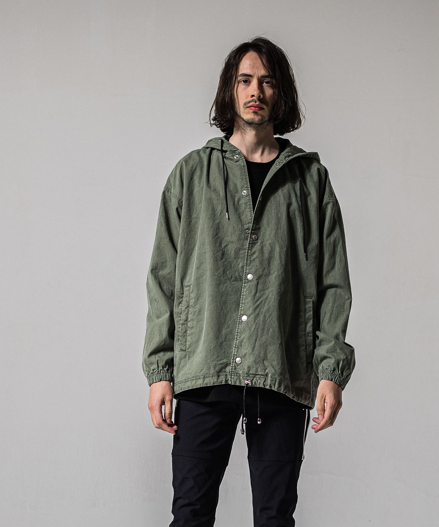 COACH HOODIE / RC39-JK-005 / コーチパーカー / カーキ (3月中旬入荷予定)