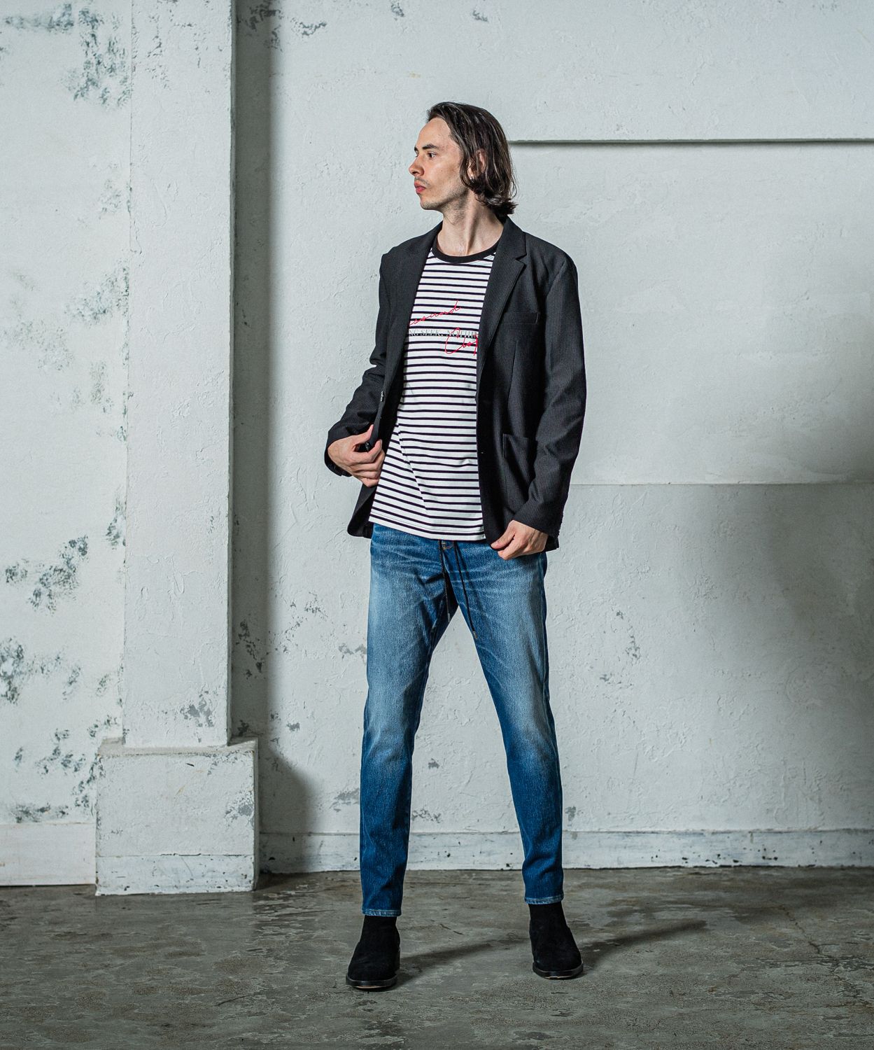 MICK DENIM JERSEY / RC35-ST-020 / デニムジャージテーパードパンツ / インディゴユーズド