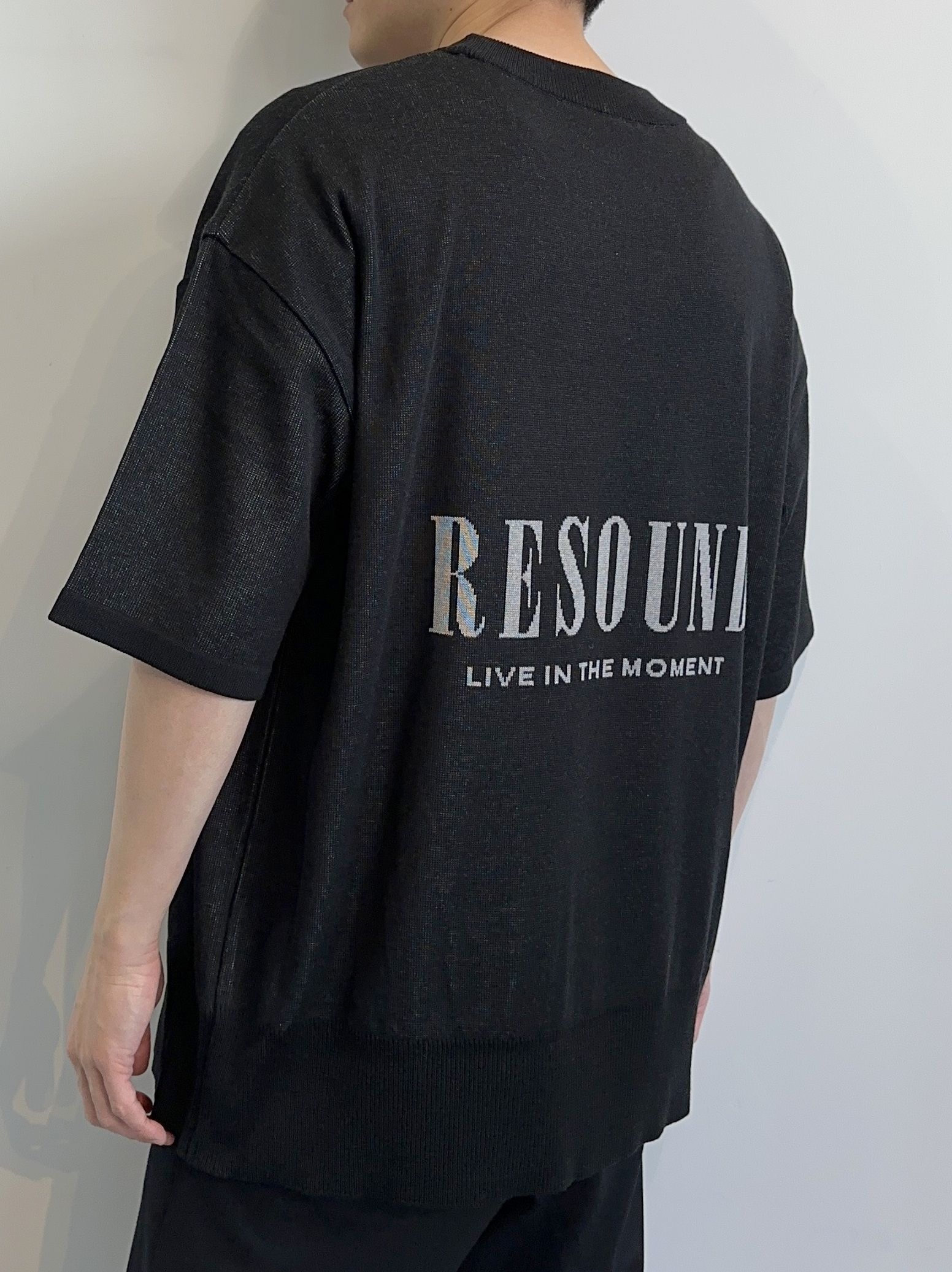 BACK ROGO HALF KNT / RC28-K-002 / バックロゴルーズ半袖サマーニット / ブラック※