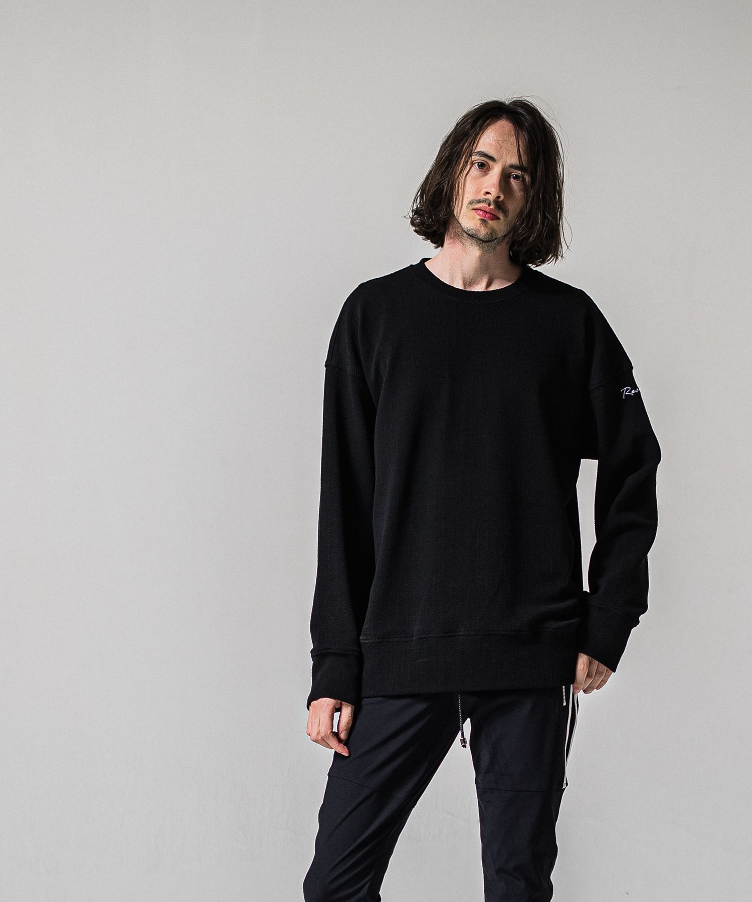 BLISTER TRAINER / RC39-C-004 / ブリスターニットトレーナー / ブラック (1月中旬入荷予定)