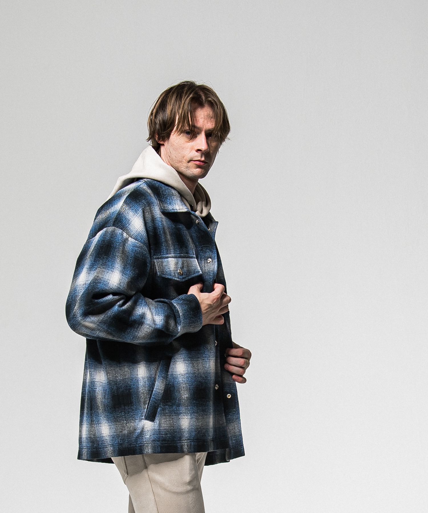 FLANNEL CHECK JK / RC38-JK-007 / フランネルチェックCPOジャケット / ブルー (10月中旬入荷予定)