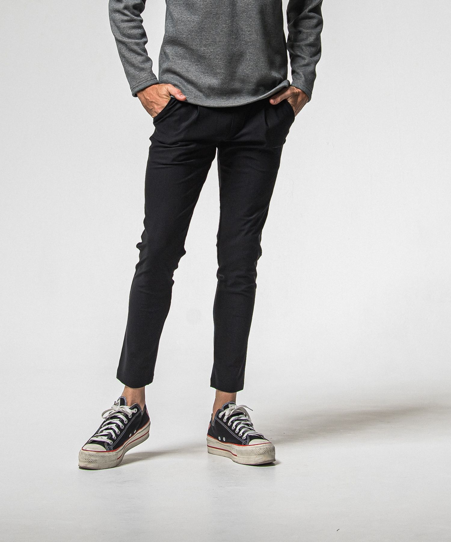 CHRIS EASY HEAT TUCK PANTS / RC38-ST-016HT / 裏起毛ワンタックスラックスイージーパンツ / ブラック (10月下旬入荷予定)