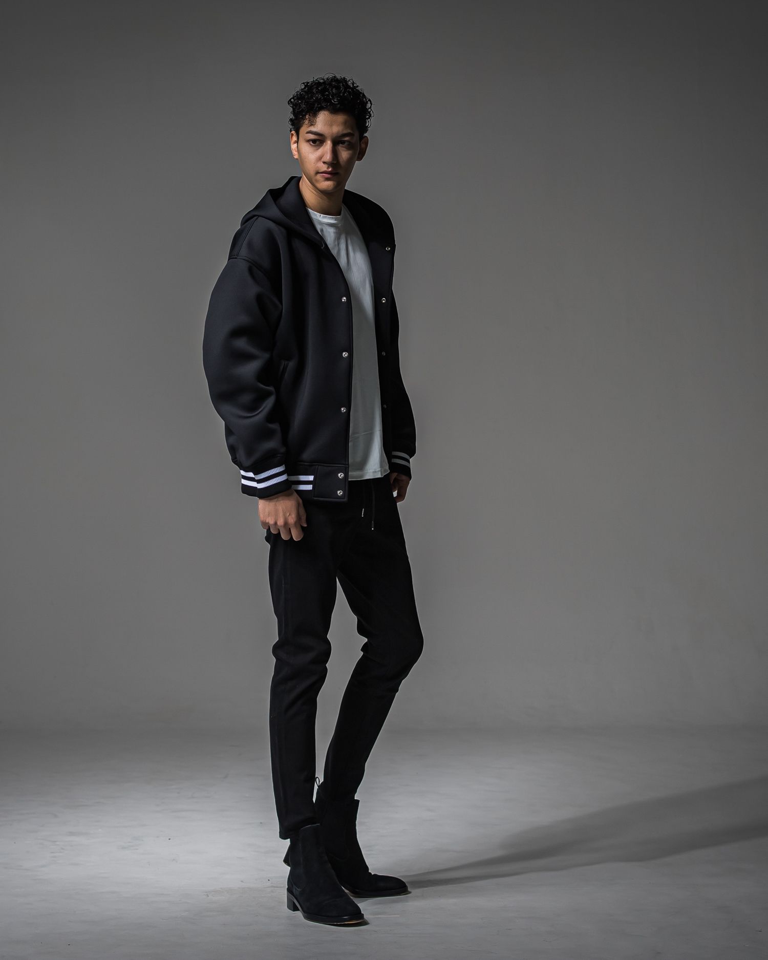 MICK DENIM JERSEY / BASIC-ST-020 / デニムジャージテーパードパンツ / ブラック (9月上旬入荷予定)