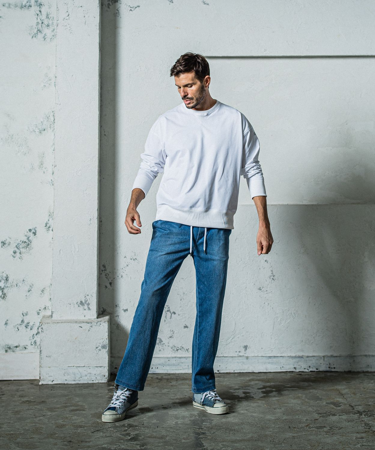 EX DENIM JERSEY WIDE PT / RC35-ST-016WTD / デニムジャージワイドパンツ / ライトインディゴ