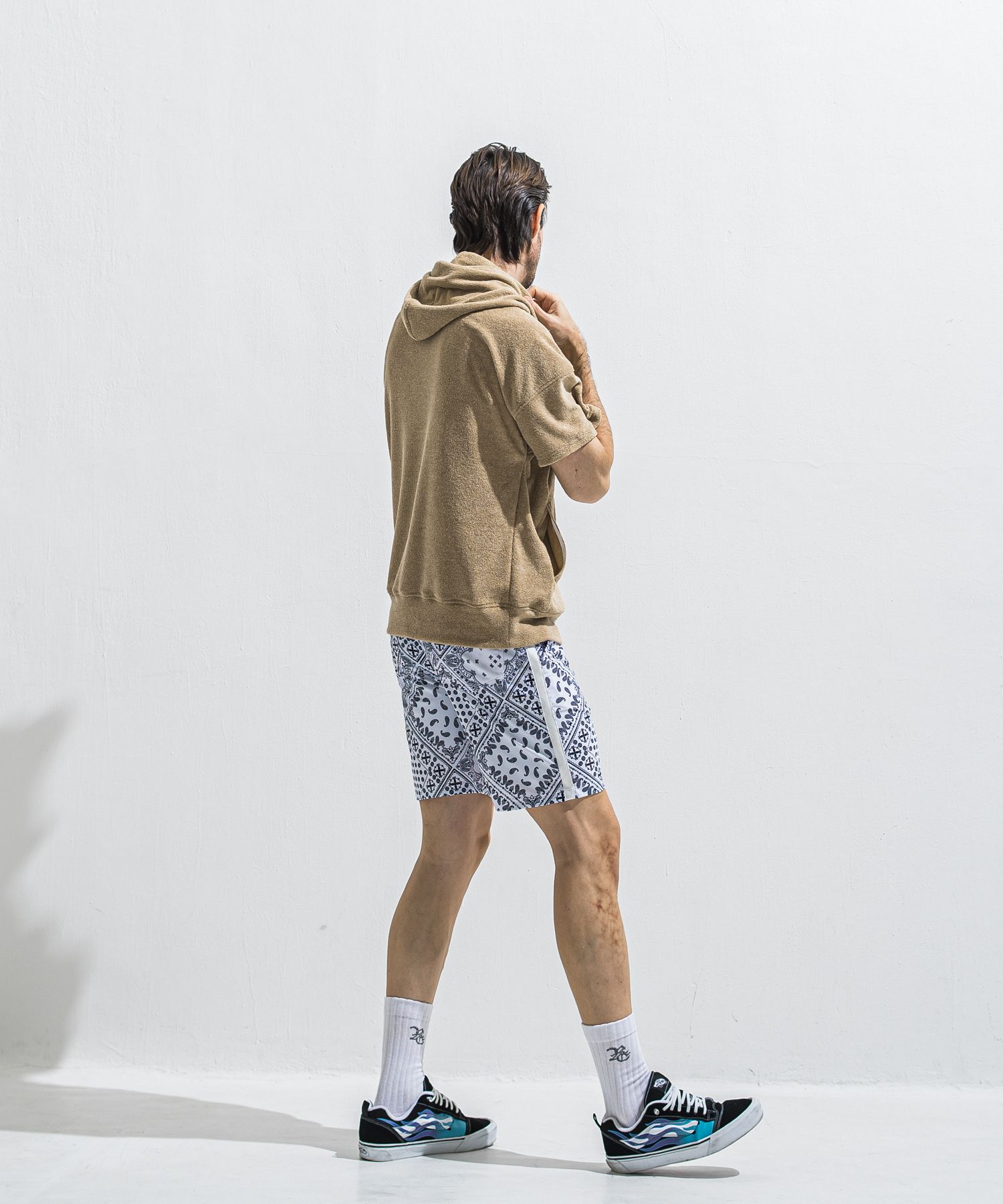 PILE HALF HOODIE / RC40-C-003 / パイル半袖パーカー / ベージュ (5月中旬入荷予定)