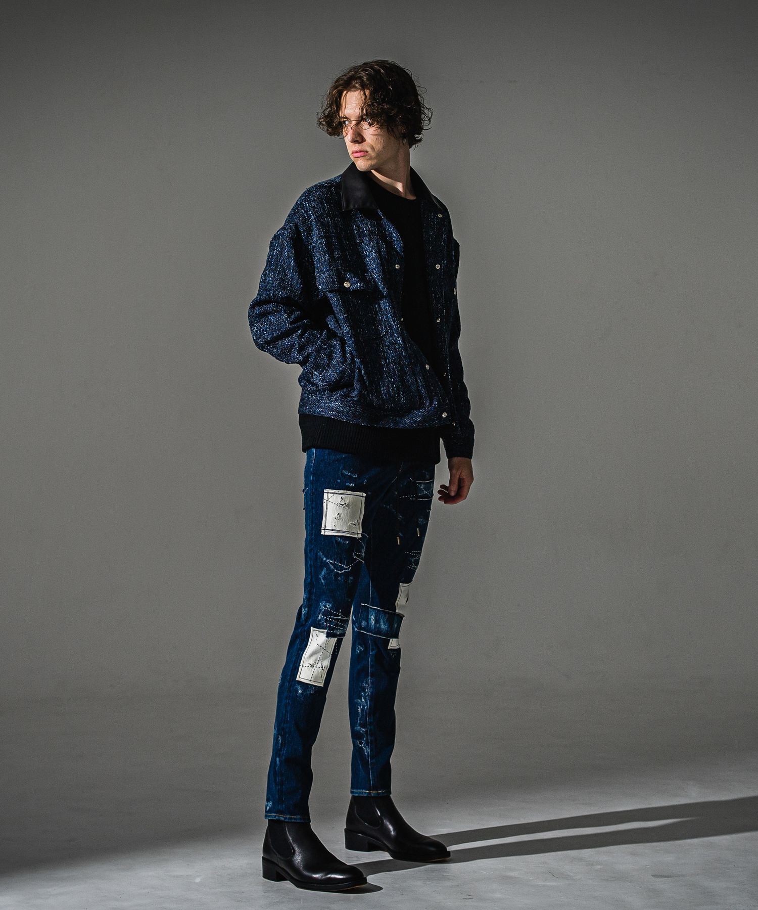 MICK DENIM JERSEY / BASIC-ST-020 / デニムジャージテーパードパンツ / ダークインディゴリメイク (9月上旬入荷予定)