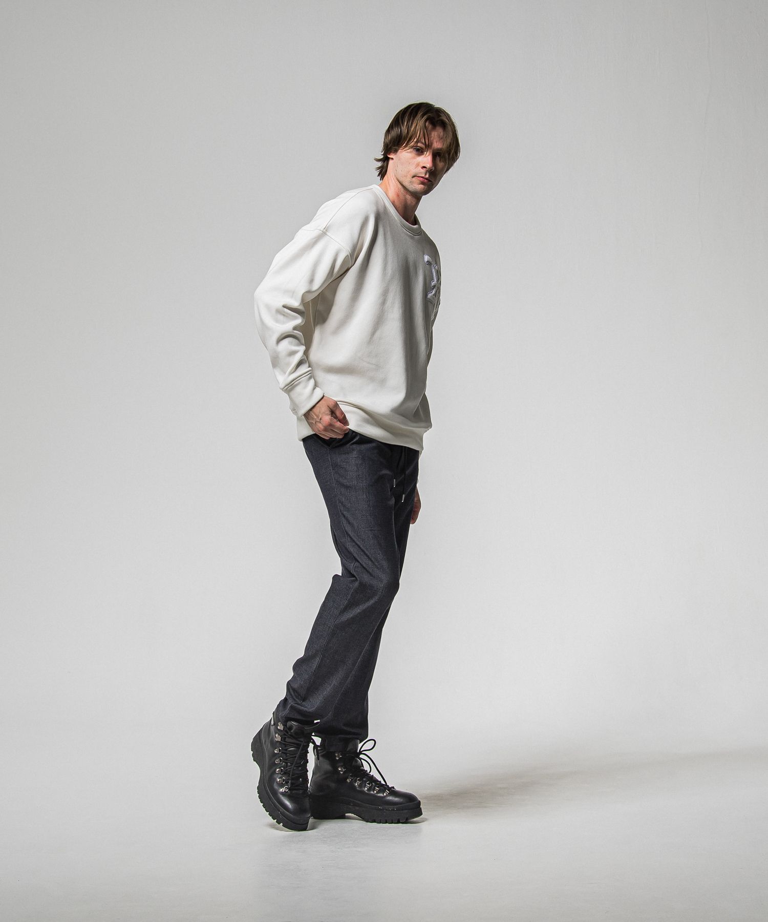 PAT WIDE EASY PANTS / RC38-ST-036BN / ワイドテーパードパンツ / デニム (1月上旬入荷予定)