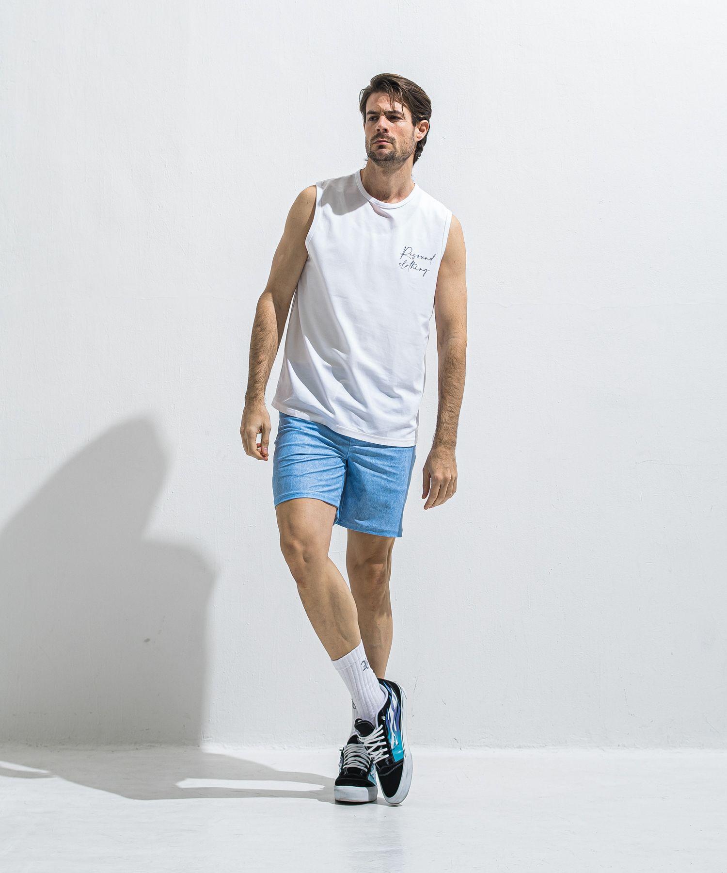 OVER NO SLEEVE / RC40-T-010 / バックロゴメッシュノースリーブ / ホワイト (6月上旬入荷予定)