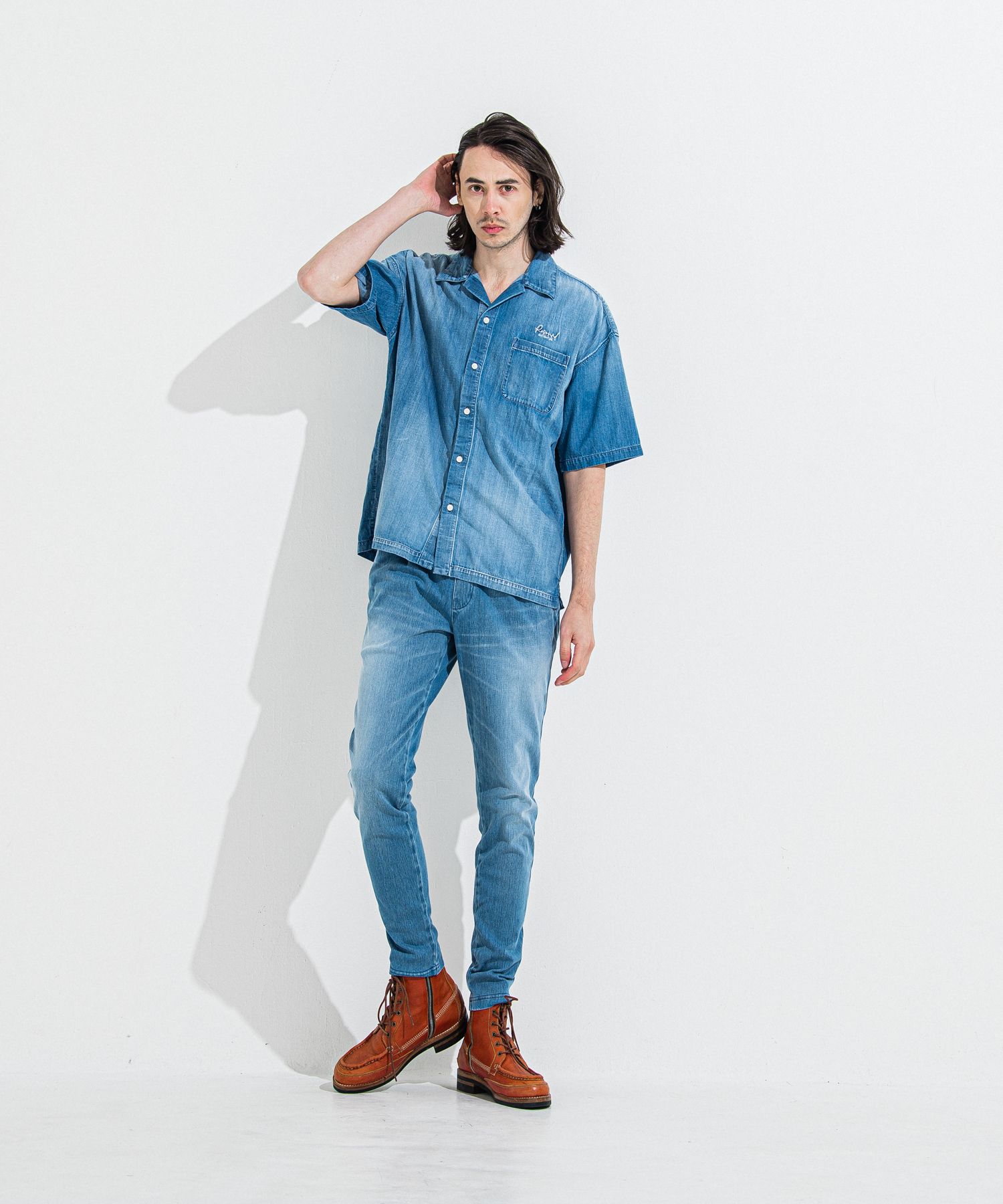 DENIM JERSEY CHRIS EASY TUCK PT / RC36-ST-016TD / ライトオンスデニムジャージイージータックパンツ / ライトインディゴ